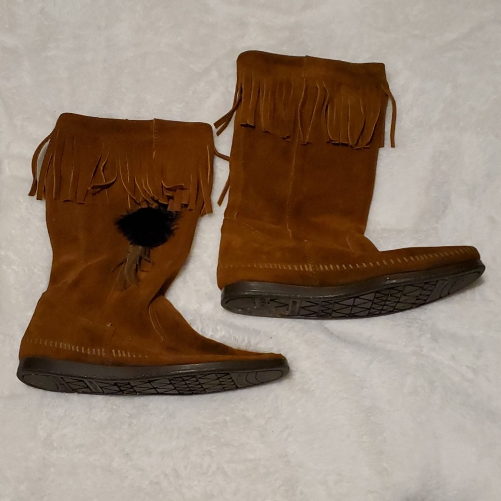 Minnetonka Kilty Plus Mocassin voor dames, Grijs su?, 9.5